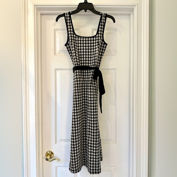 NWOT Draper James sleeveless RSVP midi dress black and cream. Size xs - Picture 1 of 8